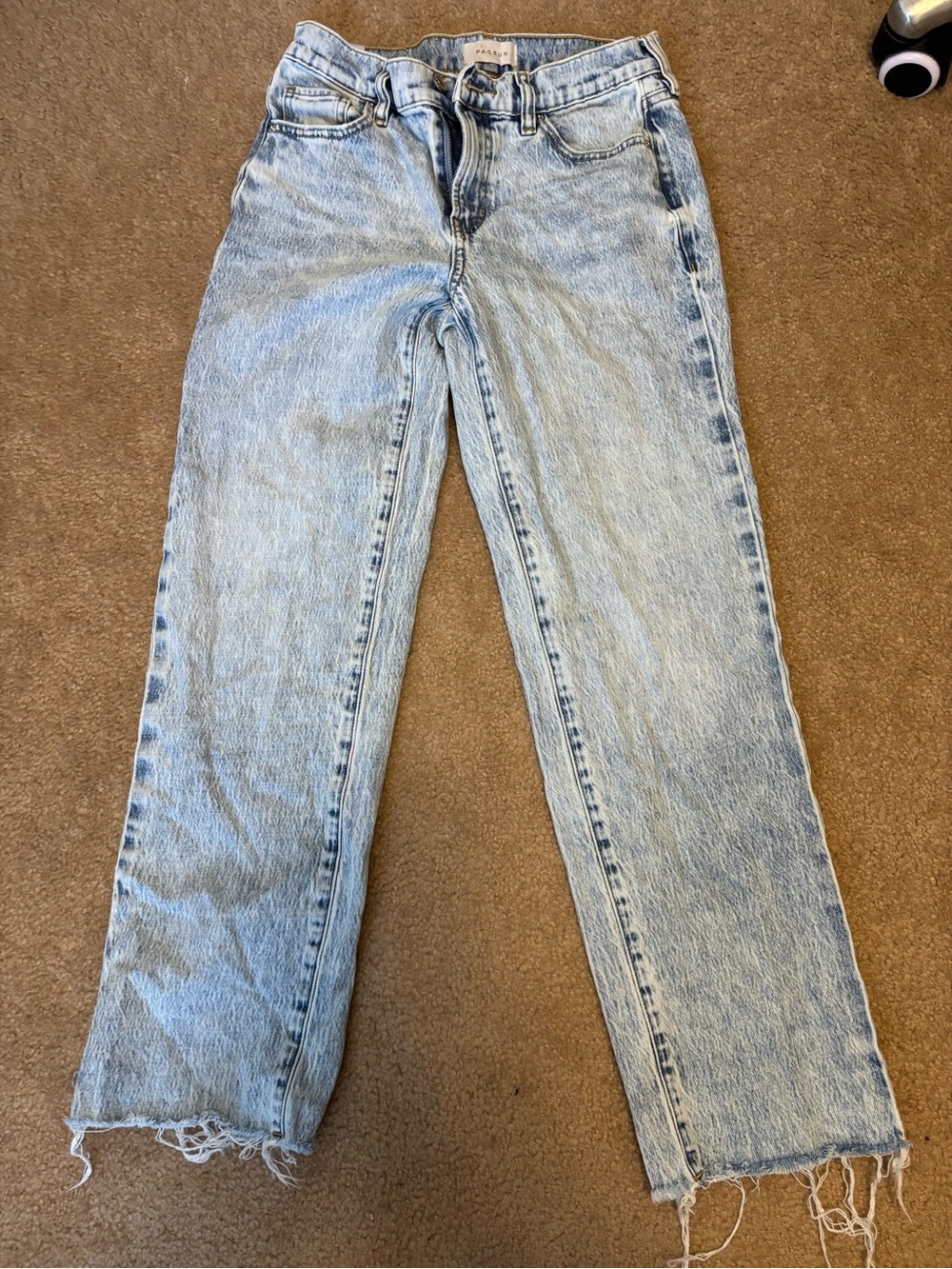 PacSun Light Blue Straight Leg Jeans with Raw Hem